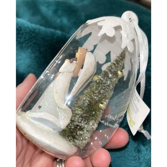 Foundations Enesco Karen Hahn Ornament Angel in Glass Snow Globe Egg Shaped 2008 - Picture 7 of 7